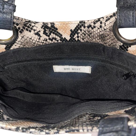 Nine West Snake Print Shoulder Handbag Purse Chic 90s Y2K - Picture 4 of 5